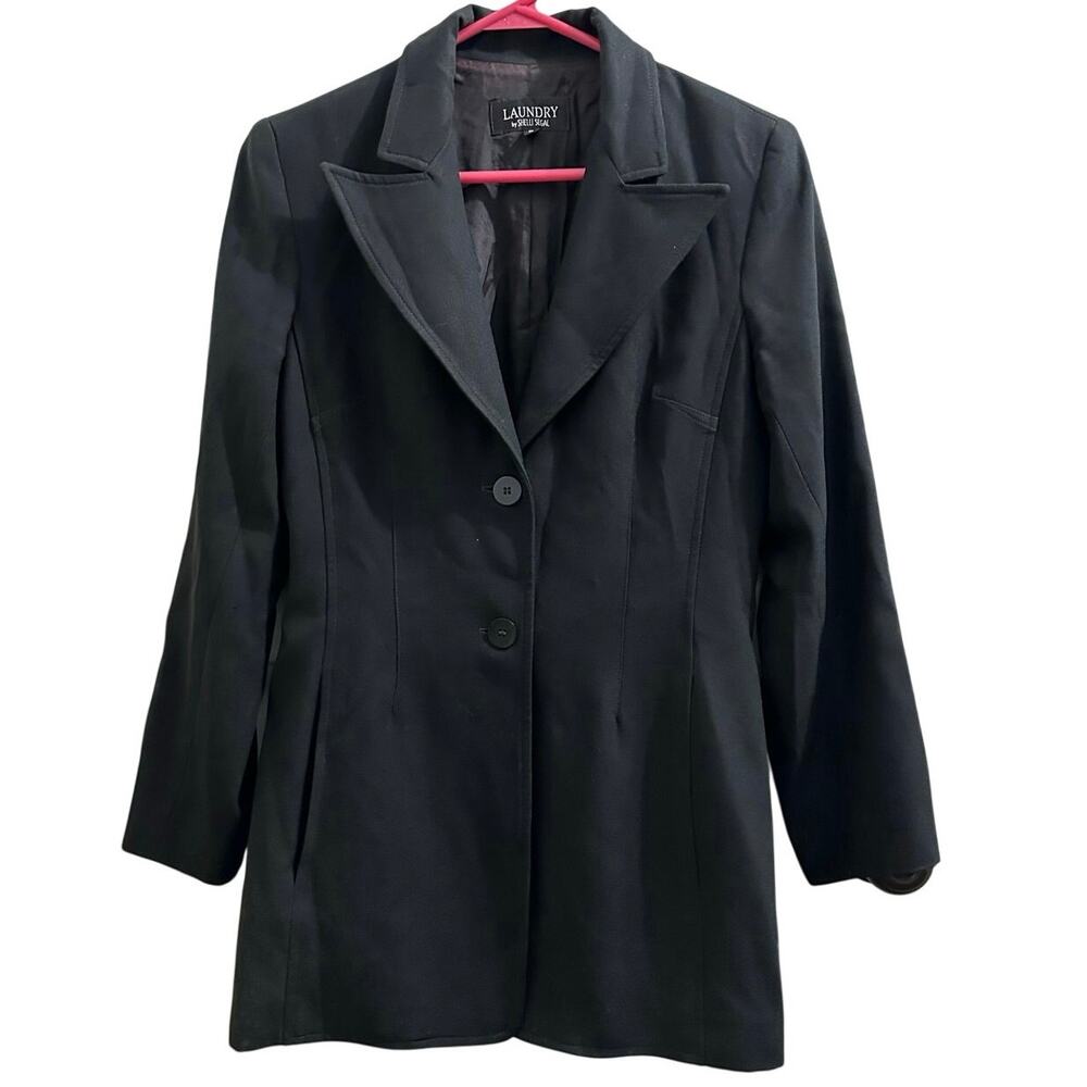 VINTAGE Laundry by Shelli Segal Long Black Blazer Womens Suit Jacket EUC !